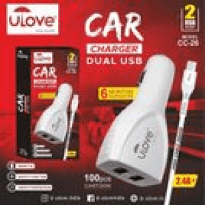 Ulove 3AMP Car Charger Double USB Charger Mobile Charging
